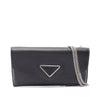Prada Mini Leather Triangle Chain Crossbody Secondhand