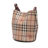 Secondhand Burberry Haymarket Check Coated Canvas Lorne Bucket Bag