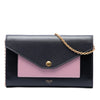 Celine Bicolor Leather Pocket Envelope Wallet On Chain Secondhand