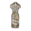 Secondhand Roberto Cavalli Feather Print Dress - '00s