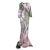 Secondhand Roberto Cavalli Floral Printed Ruffle Neck Dress - '90s