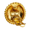 Secondhand Chanel Gold Plated CC Round Clip On Earrings