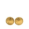 Chanel CC Gold Plated Rue Cambon Round Clip On Earrings Secondhand