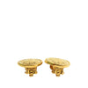 Chanel CC Gold Plated Rue Cambon Round Clip On Earrings Secondhand