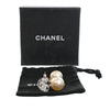 Chanel CC Brass Strass and Faux Pearl Drop Push Back Earrings Secondhand