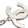 Chanel Silver Plated Crystal CC Logo Pendant Necklace Secondhand