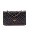 Chanel Quilted Iridescent Lambskin Tartan Button Wallet On Chain Secondhand
