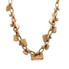 Miu Miu Gold Plated Strass Stone and Leather Choker Necklace Secondhand