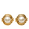 Chanel Gold Plated Faux Pearl Clip On Earrings Secondhand