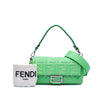 Fendi Zucca Embossed Stitched Leather Baguette Satchel Secondhand