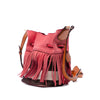 Burberry Small Mega Check Canvas and Suede Fringe Belgrove Bucket Bag Secondhand