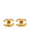 Chanel CC Gold Plated Lava Clip On Earrings Secondhand