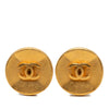 Chanel CC Gold Plated Button Clip On Earrings Secondhand