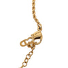 Dior Gold Plated Strass Logo Medallion Pendant Necklace Secondhand