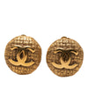 Secondhand Chanel CC Gold Plated Woven Round Clip On Earrings