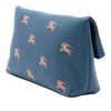 Burberry Medium Equestrian Knight Embroidered Leather Safety Pin Foldover Clutch Secondhand