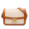 Celine Classique Canvas and Calfskin Triomphe Crossbody Secondhand