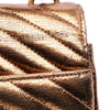 Saint Laurent Medium Metallic Calfskin Chevron Monogram College Bag Secondhand