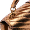 Saint Laurent Medium Metallic Calfskin Chevron Monogram College Bag Secondhand