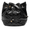 Chanel Shiny Aged Calfskin CC Chain Drawstring Bucket Bag Secondhand