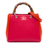 Gucci Small Bicolor Calfskin Bamboo Shopper Satchel Secondhand