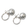 Chanel Silver Plated Hoop Drop Earrings Secondhand