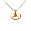 Dior Gold Plated Logo Oval Pendant Necklace Secondhand