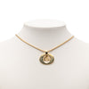 Dior Gold Plated Logo Oval Pendant Necklace Secondhand