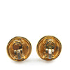 Chanel Gold Plated Logo Clip On Earrings Secondhand