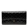 Chanel CC Quilted Patent Classic Flap Long Wallet Secondhand