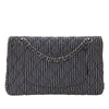 Chanel Medium Classic Canvas Sequin Stripes Double Flap Secondhand