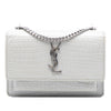 Saint Laurent Mini Croc Embossed Leather Monogram Sunset Wallet on Chain Secondhand