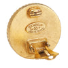 Secondhand Chanel Gold Plated and Enamel CC Round Button Clip On Earrings