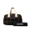 Chanel CC Chocolate Bar Canvas Wild Stitch Boston Bag Secondhand