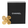 Chanel Gold Plated CC Fretwork Clover Brooch Secondhand