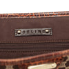 Celine Croc Embossed Leather Trimmed Macadam Canvas Tote Secondhand