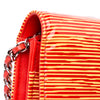 Chanel Patent Striped Wallet On Chain Secondhand