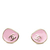 Secondhand Chanel CC Gold Plated Enamel Push Back Earrings