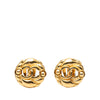 Chanel Gold Plated CC Round Clip On Earrings Secondhand