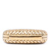 Bottega Veneta Metallic Lambskin Intrecciato Knot Minaudiere Clutch Secondhand