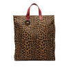 Fendi Leopard Printed Canvas Shopping Tote Secondhand