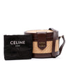 Celine Medium Raffia and Calfskin Triomphe Tambour Vanity Bag Secondhand