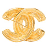 Chanel CC Gold Plated Quilted Brooch Secondhand