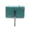 Secondhand Saint Laurent Small Croc Embossed Leather Monogram Kate Tassel Crossbody