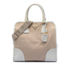 Prada Saffiano Trimmed Canvas Canapa Satchel Secondhand