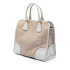 Prada Saffiano Trimmed Canvas Canapa Satchel Secondhand