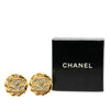 Chanel Gold Plated CC Crystal Clip On Earrings Secondhand