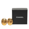 Chanel Gold Plated CC Oval Clip On Earrings Secondhand