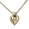 Dior Gold Plated Strass Heart Pendant Necklace Secondhand