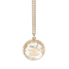 Chanel CC Gold Plated Resin and Strass Clear Dome Hologram Glitter Pendant Necklace Secondhand